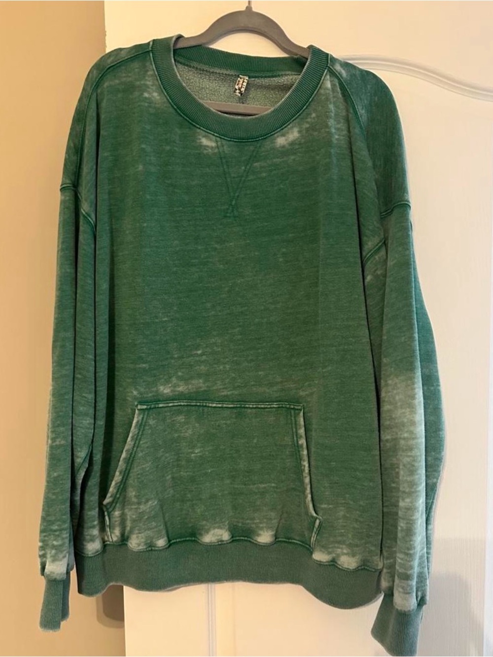 Free People Washed Forest Green Crewneck Sweatshirt